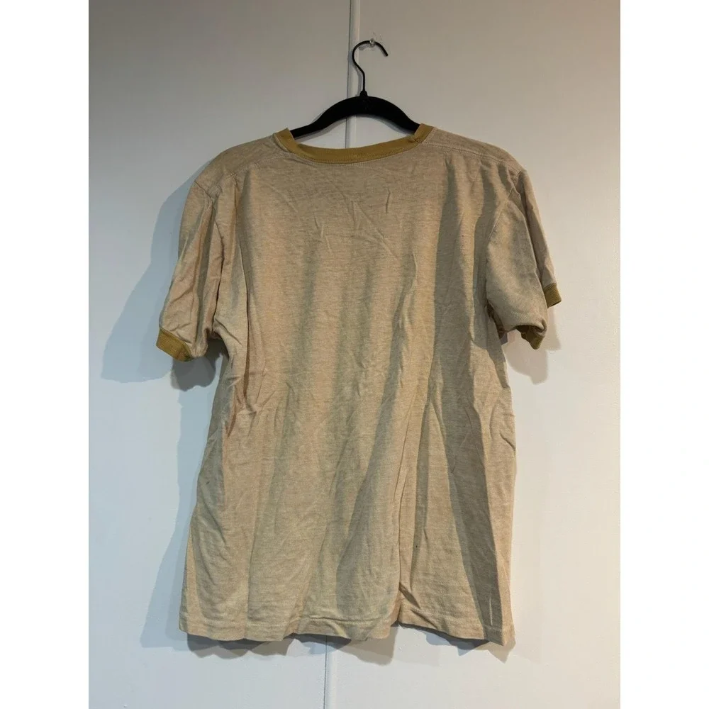 Vintage Chicago Cubs Shirt Mens Medium Beige MLB Baseball Ringer Graphic 70s - Picture 6 of 9